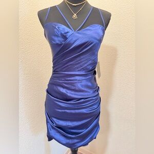 Arden B Sapphire Satin Mini Dress